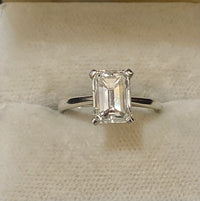 Beautiful Designer Solid White Gold with Emerald Diamond Solitaire Ring - $80K Appraisal Value w/CoA} APR57