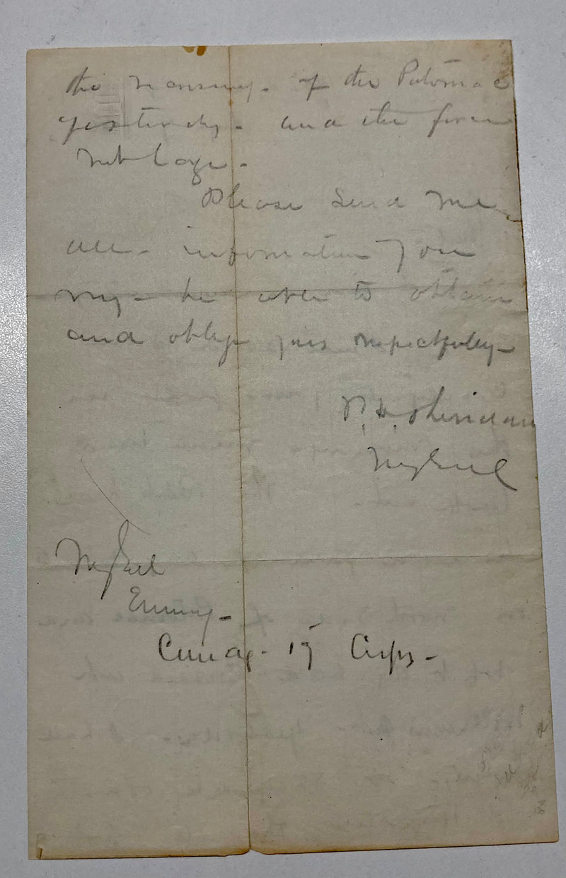 PHILIP SHERIDAN Original Civil War 1864 Signed Letter - $6K APR Value w/ CoA! APR 57