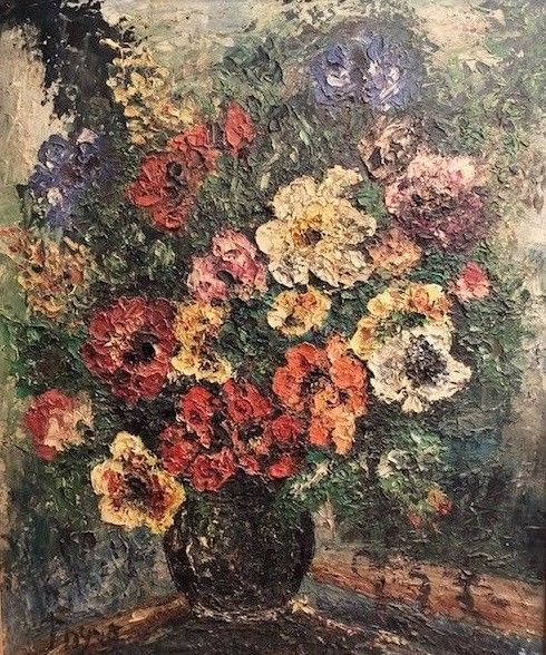 Thyra, 'Floral Bouquet', Oil on Canvas, c.1940s, Signed and Framed, with CoA - Appraisal Value: $6K* APR 57