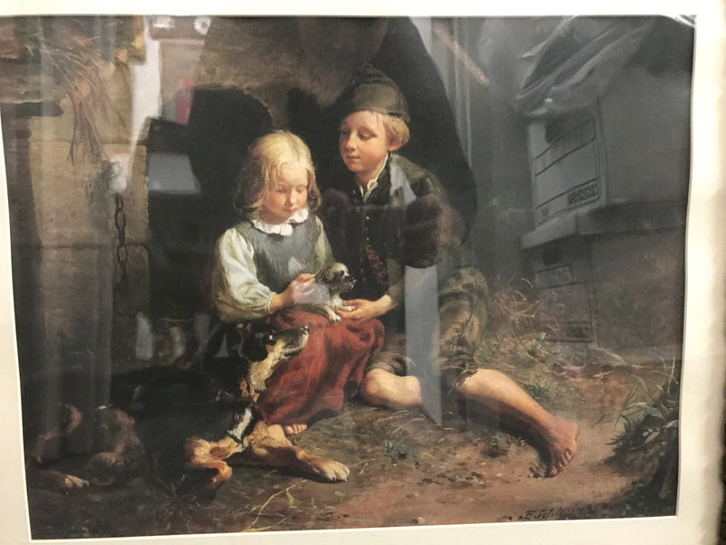 FELIX SCHLESINGER (After), "Tending to the Puppy", Giclee Print - $1.5K Value* APR 57