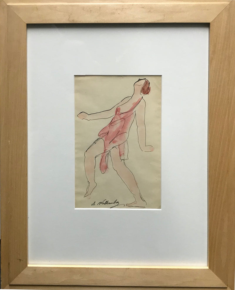 Abhraham Walkowitz, Watercolor Ink Drawing of Isadora Duncan, Signed - Appraisal Value: $5K* APR 57