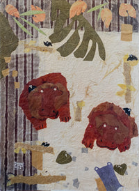 Sandrine Comas, 'Hippos,' Mixed Media on Museum Board, 2006 - Appraisal Value: $1.6K! APR 57