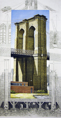 Richard Haas, 'Brooklyn Bridge,' Etching/ Aquatint, c. 1994 - Appraisal Value: $40K* APR 57