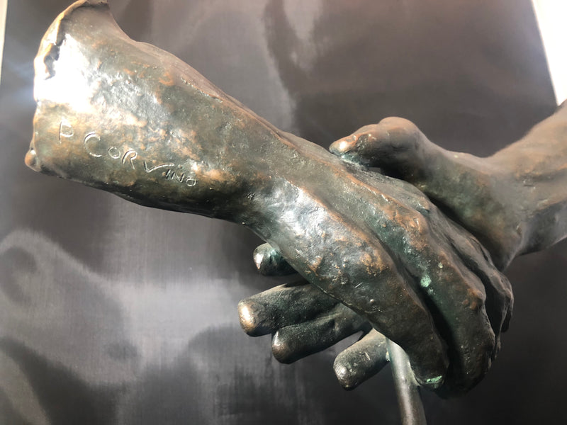 PAOLO CORVINO "Hands on Hands: JFK & Sinatra" Bronze Sculpture 1961 - $100K APR Value w/ CoA! | APR 57