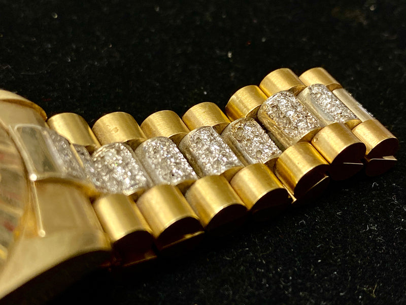GENEVE 14K Yellow Gold Automatic Day/Date w/ 81 Diamonds! Rolex Presidential Style - $8K Appraisal Value! APR 57