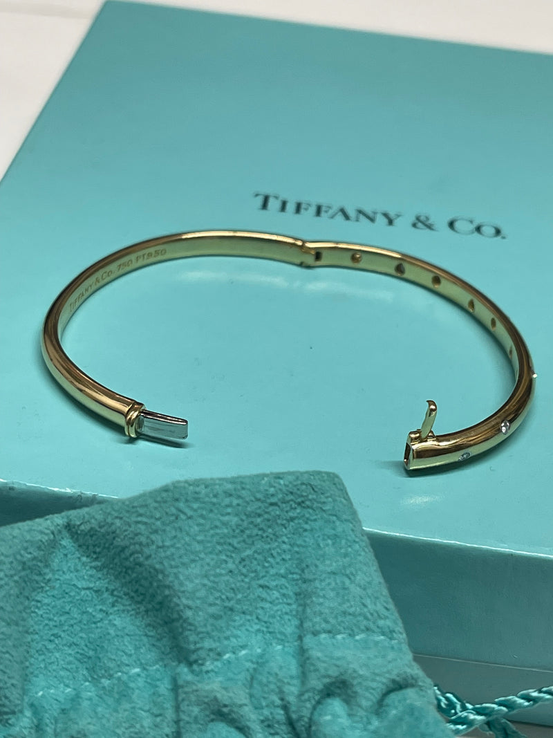 Tiffany & Co. Etoile Bangle in 18K Yellow Gold and Platinum - 10K Appraisal Value! APR 57