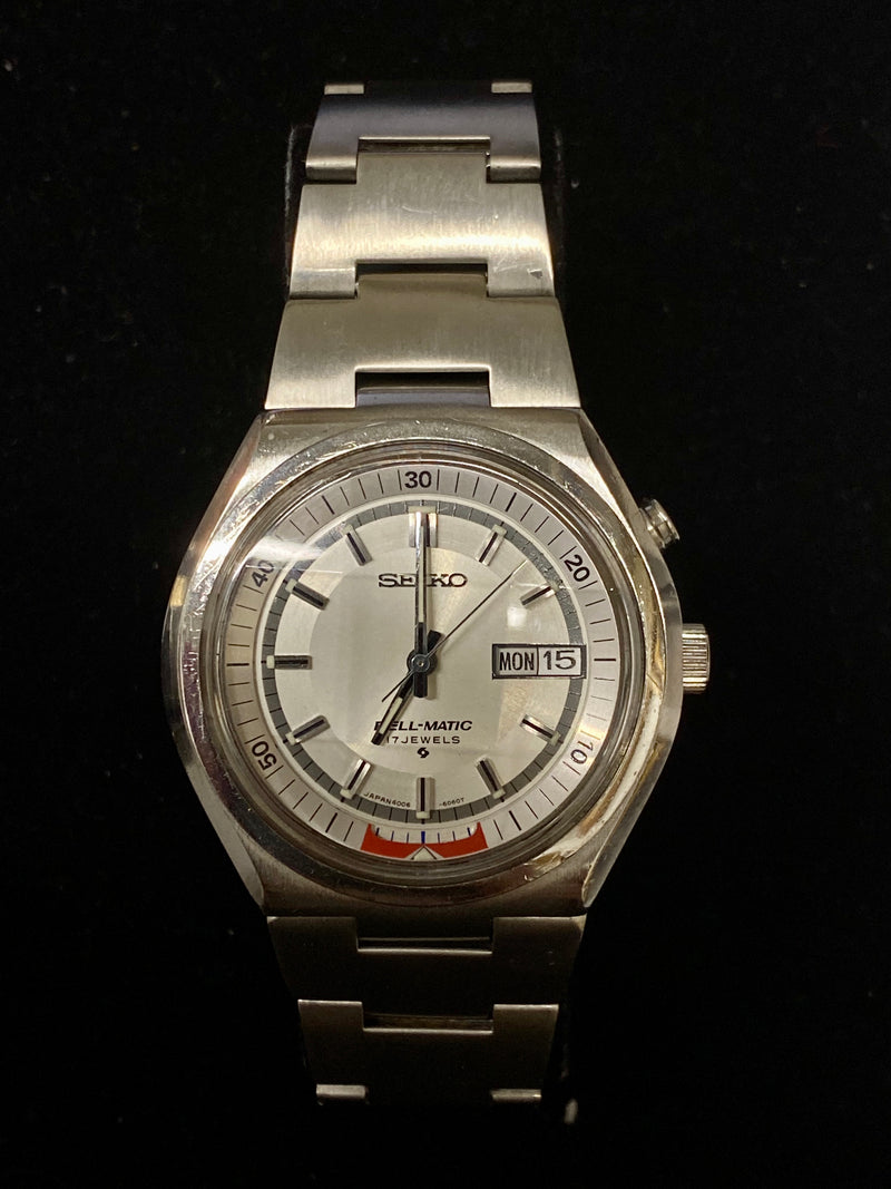 SEIKO Vintage 1970's Bell-Matic Rare Watch in Stainless Steel w/ Day-Date Feature - $5K Appraisal Value! ✓ APR 57