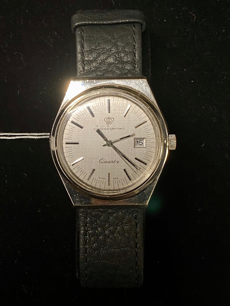 JULES JURGENSEN Vintage 1970'S  Art Deco-style Stainless Steel Men's Watch - $3K Appraisal Value! ✓ APR 57