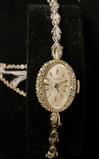 KELBERT Vintage 1940's 14K White Gold Wristwatch w/ 12 Diamonds! - $8K Appraisal Value! ✓ APR 57