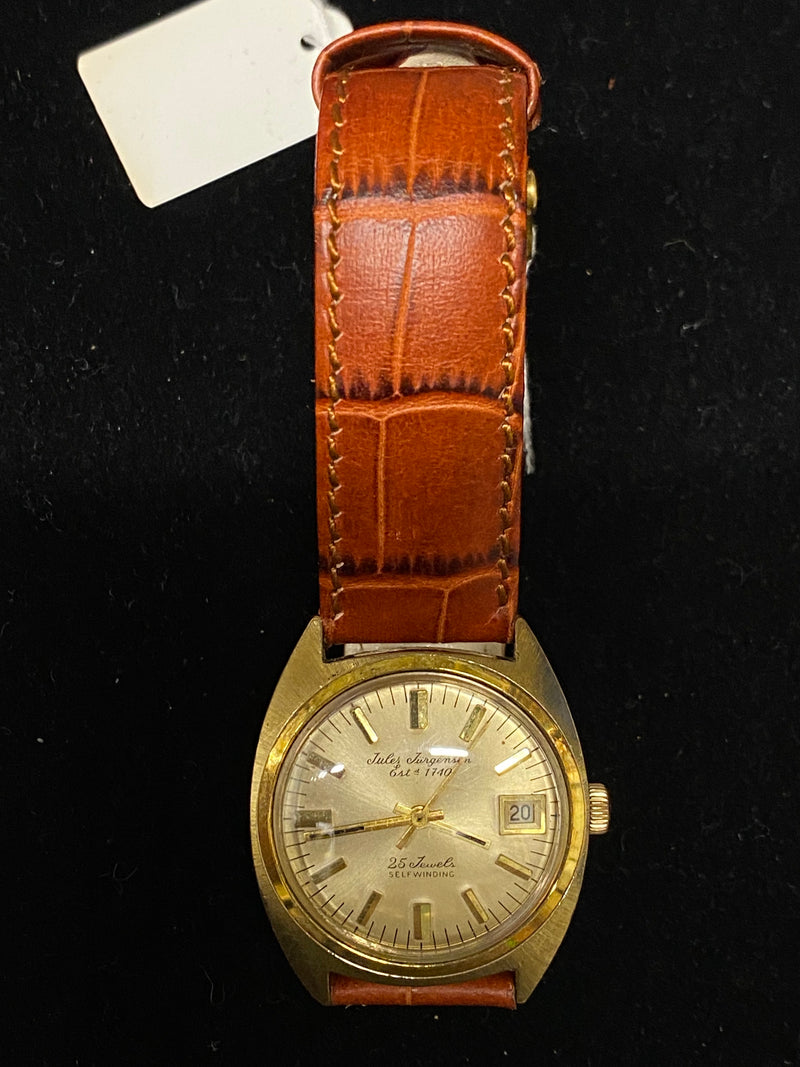 JULES JURGENSEN Incredible Vintage 1960s Gold-tone Watch w/ Date - $4K Appraisal Value! ✓ APR 57