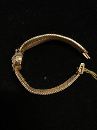 LE COULTRE Vintage C 1940s 14K Yellow Gold Floral-Design Ladies Wristwatch w/ 15 Diamonds! - $20K Appraisal Value! ✓ APR 57