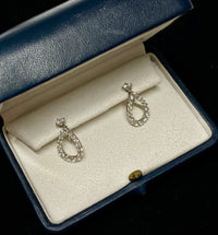 HARRY WINSTON Beautiful Diamond Loop Platinum Earrings w/ 34 Diamonds! - $18.1K Appraisal Value! APR 57