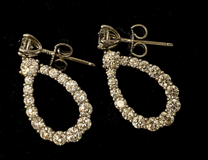 HARRY WINSTON Beautiful Diamond Loop Platinum Earrings w/ 34 Diamonds! - $18.1K Appraisal Value! APR 57