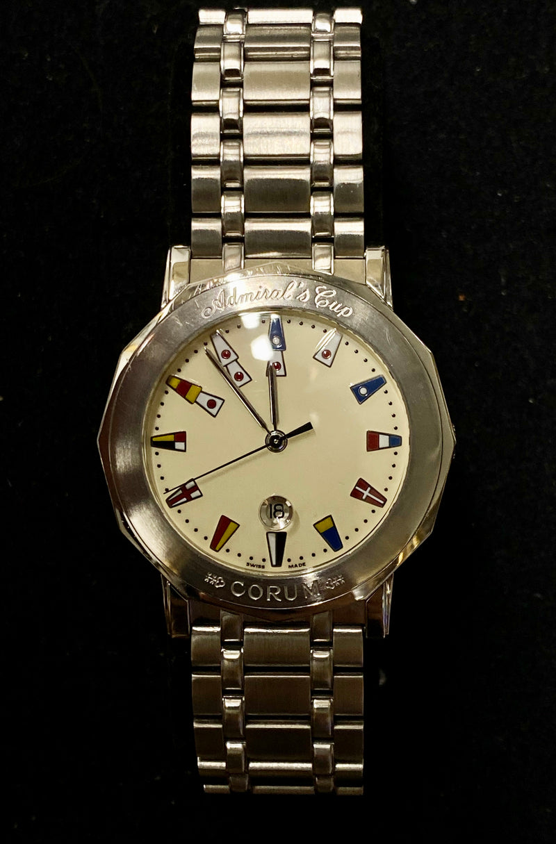 CORUM Admiral's Cup Stainless Steel Men's Watch w/Sail Dial - $10K Appraisal Value! ✓ APR 57