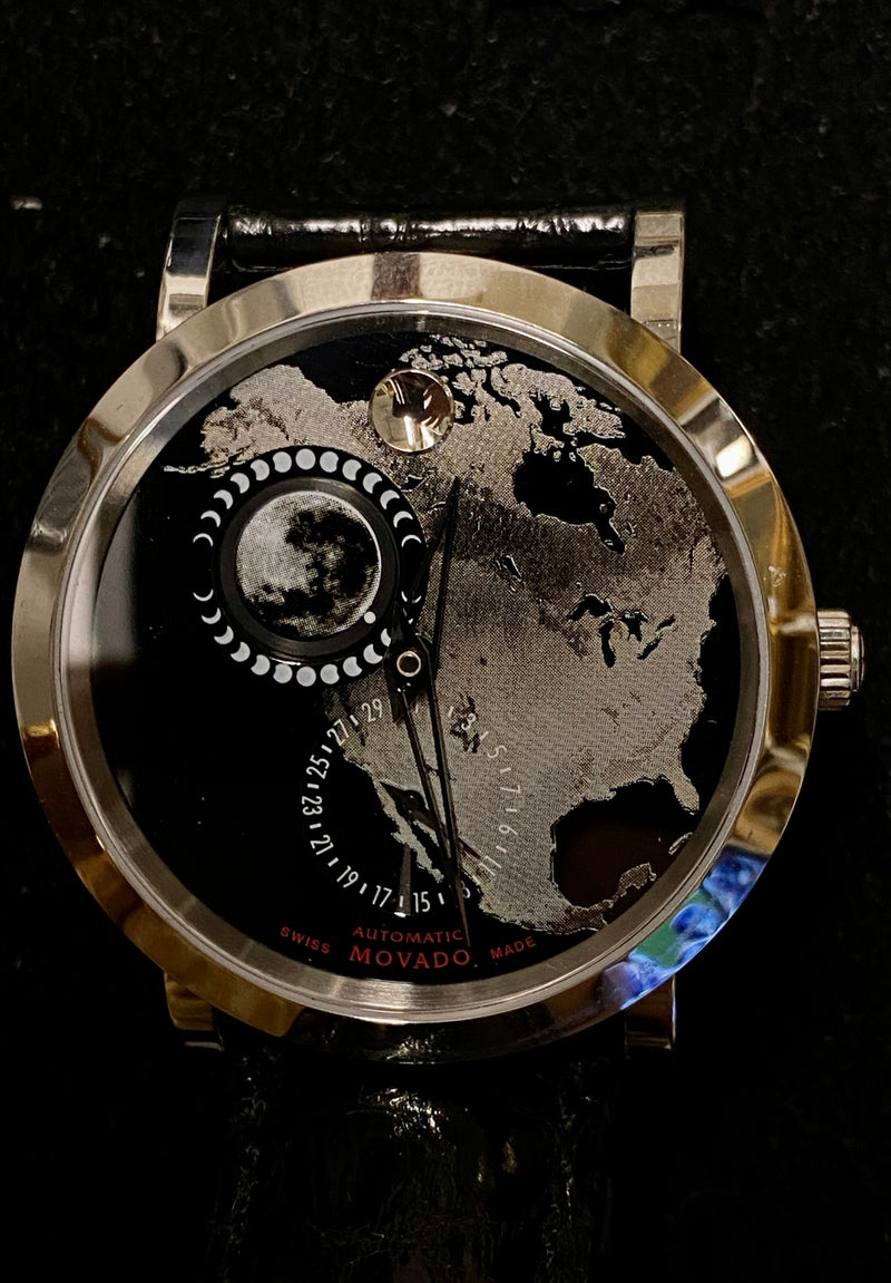 MOVADO Limited Edition Red Label Planisphere Watch w/ Rare Black Planet Dial - $6K Appraisal Value! ✓ APR 57