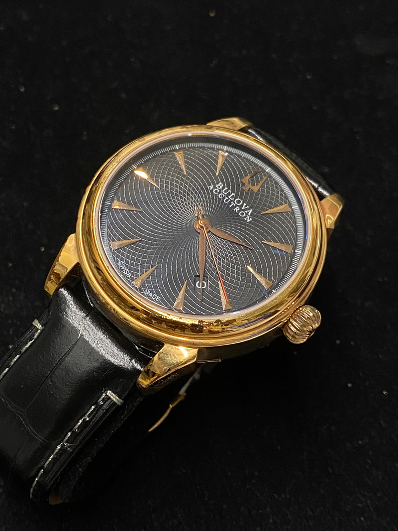 BULOVA Incredible Accutron Rose Gold Tone Men's Watch w/ Exhibition Caseback  - $1K Appraisal Value! ✓ APR 57