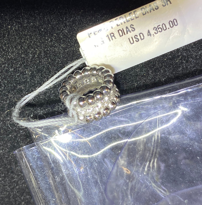 VAN CLEEF & ARPELS Perlee Diamonds Pendant 18K White Gold w/ 17 Diamonds -$4.4K Appraisal Value! APR 57