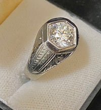 Incredible Men's 18K White Gold with 2.50+ Ct. Diamond Ring - $60K Appraisal Value w/CoA} APR57