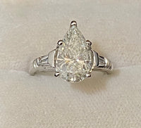 Unique Designer's Platinum with Pear Diamond with Accent Stones Engagement Ring $65K Appraisal Value w/CoA} APR57