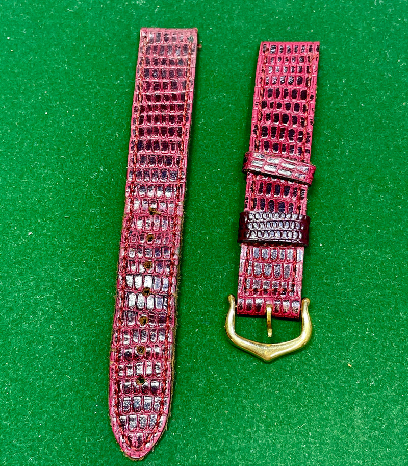 Cartier Red Padded Lizard Watch Strap -$800 VALUE w/ CoA! APR57