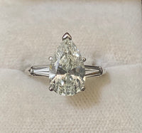 Unique Designer's Platinum Pear Diamond with Accent Stone Engagement Ring $85K Appraisal Value w/CoA} APR57