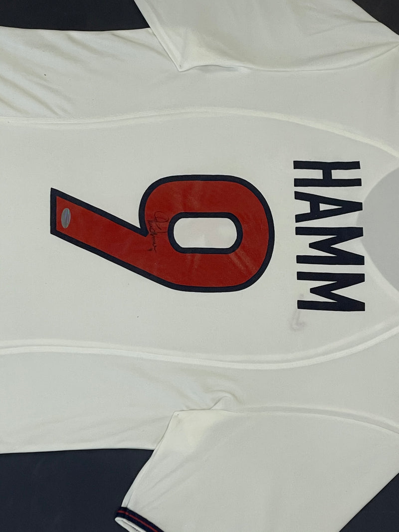 MIA HAMM #9 WHITE JERSEY AUTOGRAPHED & FRAMED WITH CERTIFICATE - $3.5K APR W COA APR57