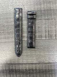 Cartier  Black Padded Stitched Crocodile Watch Strap -$800 VALUE w/ CoA! APR57