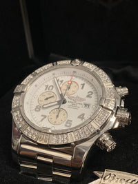 BREITLING Chronometre Automatic Jumbo Watch w/ Diamond Bezel - $16K APR Value w/ CoA! APR 57