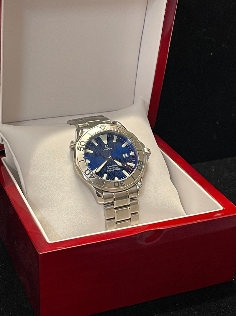 OMEGA SeaMaster Stainless Steel Diving Watch w/ Blue Wave Dial - $10K APR w/ CoA APR 57