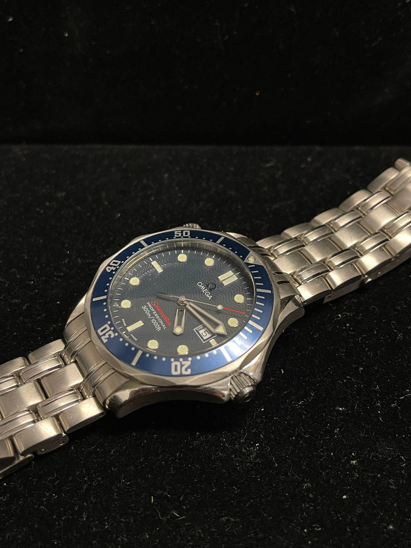 OMEGA SeaMaster Stainless Steel Diving Watch w/ Dark Blue Wave Dial - $8K APR w/ CoA APR 57