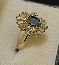 Unique Solid Yellow Gold with Sapphire & 21 Diamonds Ring - $15K Appraisal Value w/ CoA} APR57