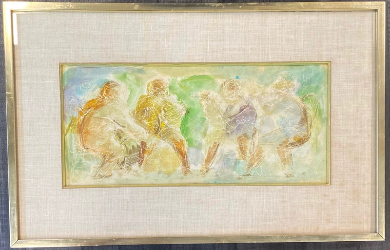 Beautifully Rare Watercolor of Charles Burdick, "Four Musicians"  - $3K APR VALUE! APR57