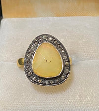 Designer .925 Sterling Silver with Opal & 20 Diamonds Ring - $10K Appraisal Value w/CoA} APR57