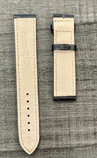 EBERHARD Black Padded Stitched Crocodile Watch Strap -$700 VALUE w/ CoA ! APR57