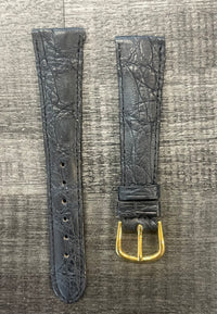 DEBEER Paris Black Grey Padded Stitch Crocodile Watch Strap -$650 VALUE w/ CoA ! APR57