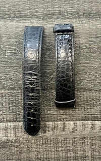CARTIER Black Padded Crocodile Watch Strap w/Stitched -$800 VALUE w/ CoA ! APR57