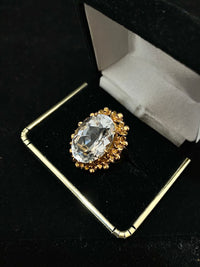 1950's Designer 18KYG 40 Ct. Rock Crystal Ring - $5K Appraisal Value w/ CoA } APR 57