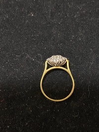 1920's Beautiful Designer 18K YG / WG 15-Diamond Cluster Ring - $15K Appraisal Value w/ CoA } APR 57