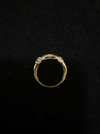 Unique Designer Solid Yellow Gold Band Ring with 9 Diamonds - $3K Appraisal Value w/ CoA! } APR 57