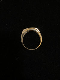 Unique Designer Solid Yellow Gold Ring Band with 7 Diamonds - $4K Appraisal Value w/ CoA! } APR 57