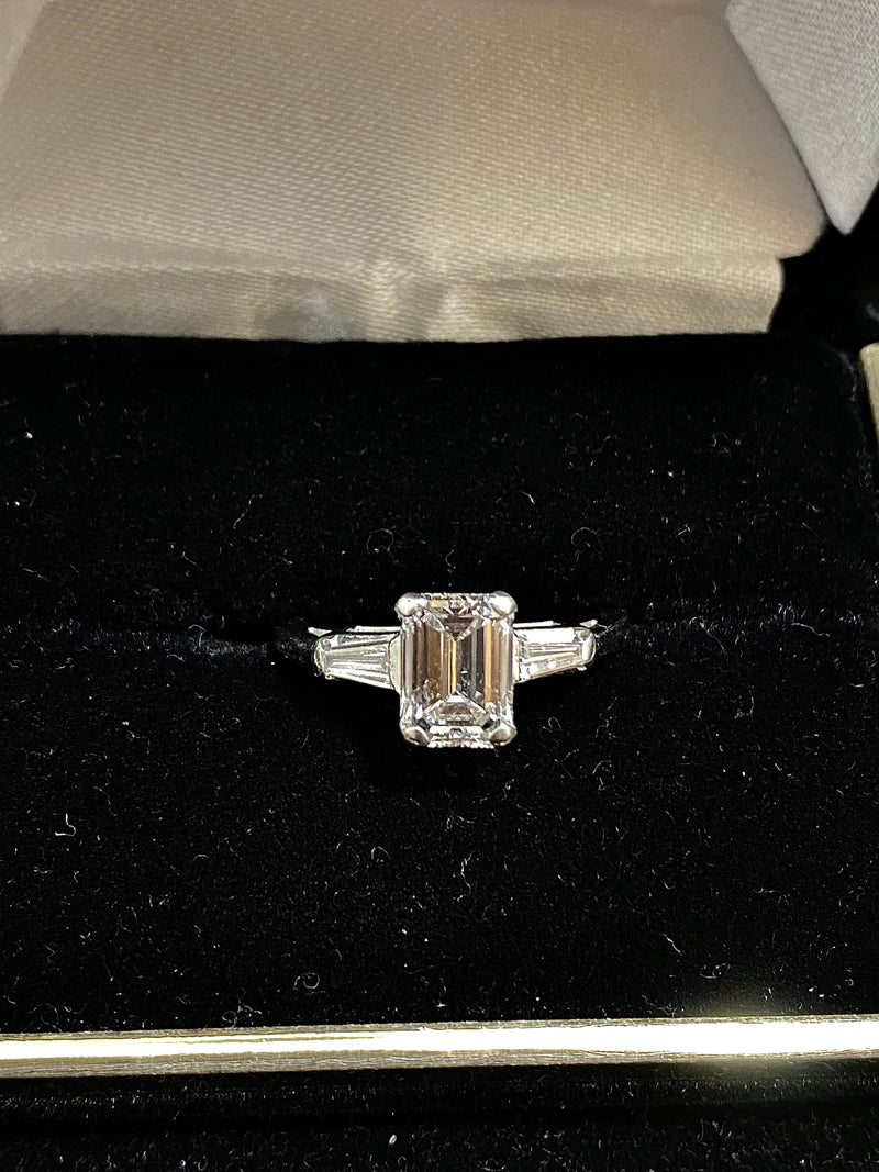 Tiffany-style Platinum 3-Stone Diamond Engagement Ring - $50K Appraisal Value w/ CoA! } APR 57