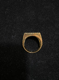 1990’s Unique Designer 18K Yellow Gold Men's Signet Ring with 11 Diamonds! - $4K Appraisal Value w/CoA} APR 57