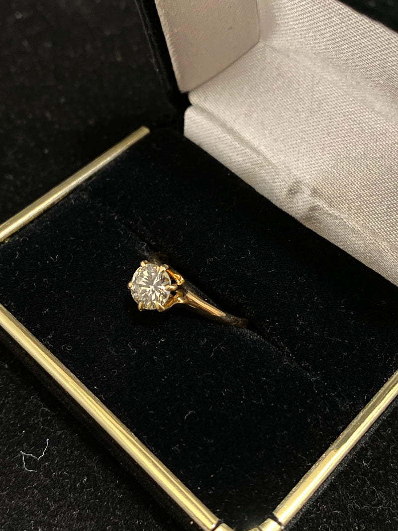 Unique Designer Solid Yellow Gold Solitaire Diamond Engagement Ring - $15K Appraisal Value w/ CoA } APR 57
