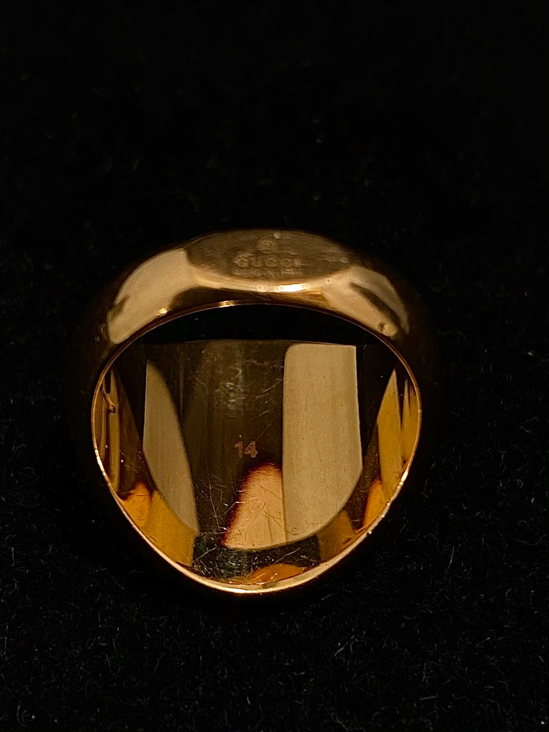 GUCCI Beautiful Solid 18K Yellow Gold Signet Ring - $10K Appraisal Value w/ CoA } APR 57