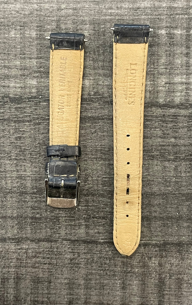 LONGINES Original Black Crocodile Leather Watch Strap  -$900.00 VALUE w/ CoA! APR57
