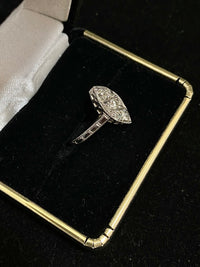 1920 Antique Designer Solid White Gold Ring with 7 Diamonds - $10K Appraisal Value w/ CoA! } APR 57
