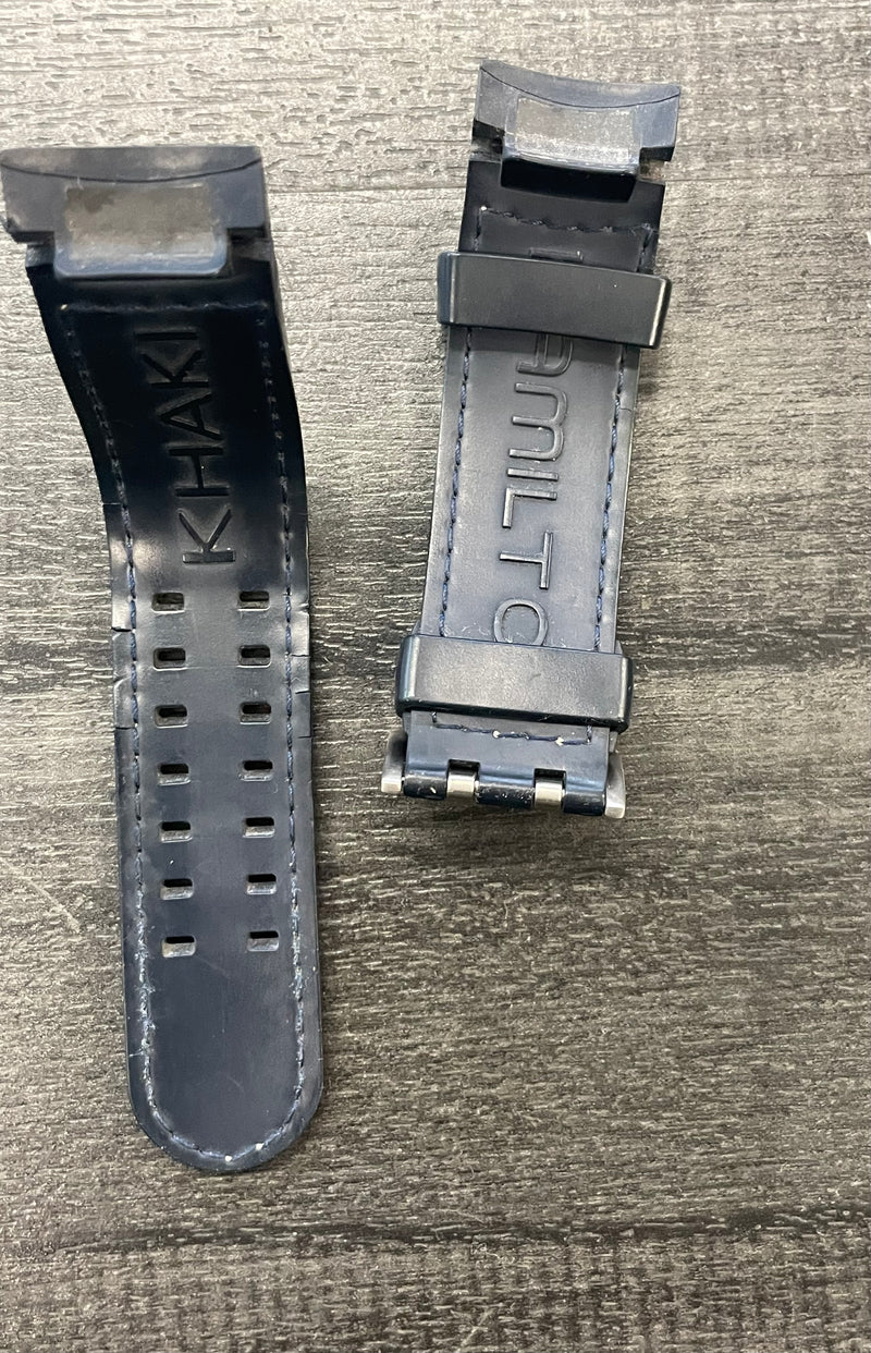 HAMILTON KHAKI Blue/Black Plastic Watch Strap - $500 APR VALUE w/ CoA! APR57