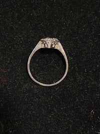 1920 Antique Designer Solid White Gold Ring with 7 Diamonds - $10K Appraisal Value w/ CoA! } APR 57