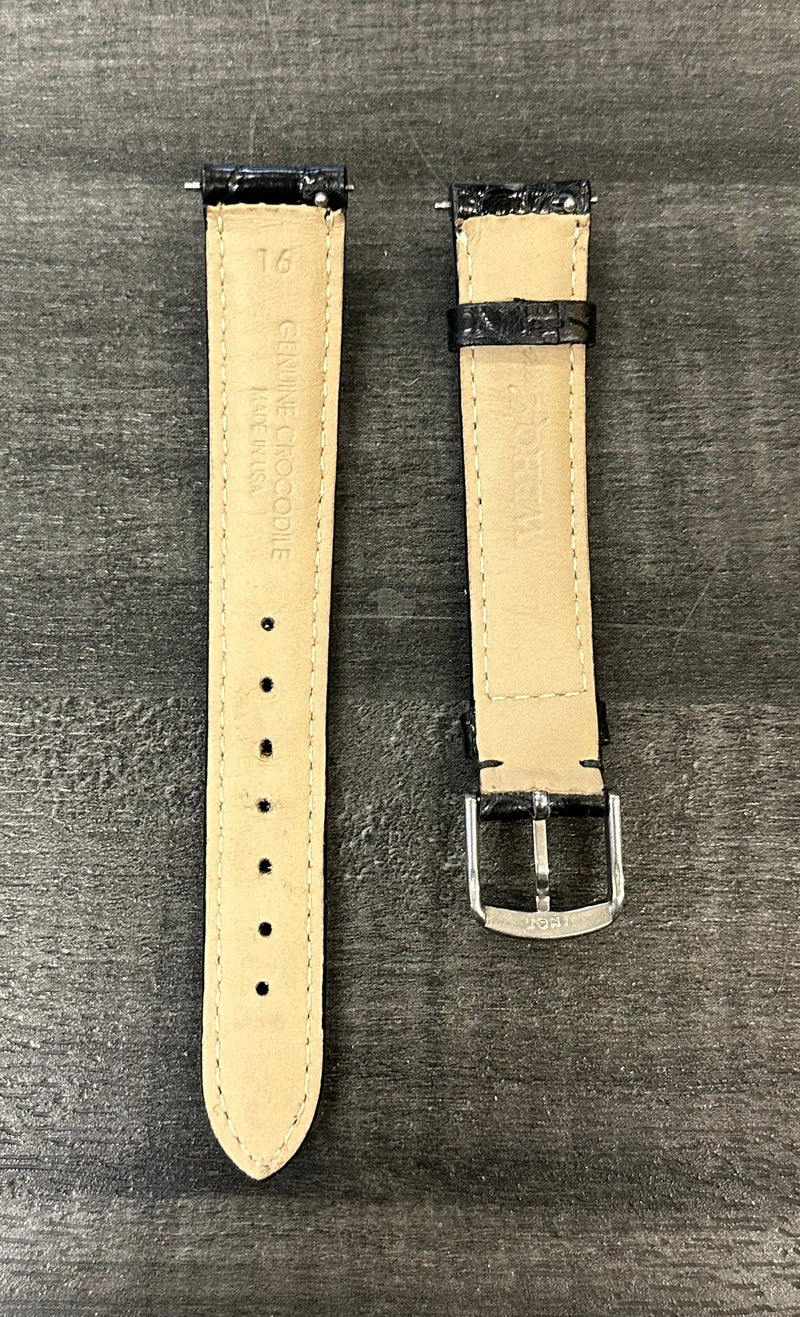 WBHQ LUXE Black Padded Crocodile Stitched Watch Strap -$700 VALUE w/ CoA ! APR57