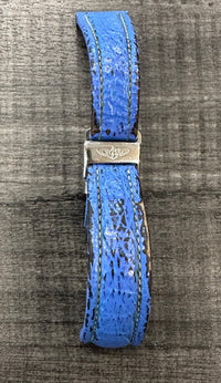 BREITLING Blue Padded Stitched Deployment Shark Watch Strap -$700 VALUE w/ CoA! APR57